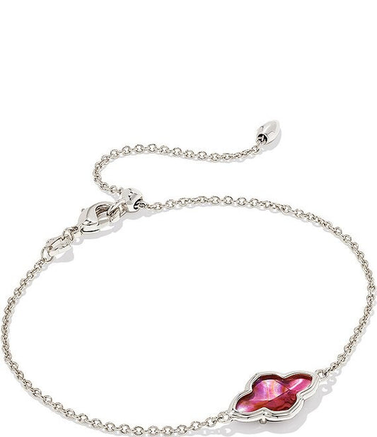 KENDRA SCOTT Rhodium Abbie Bracelet in Rose Quartz