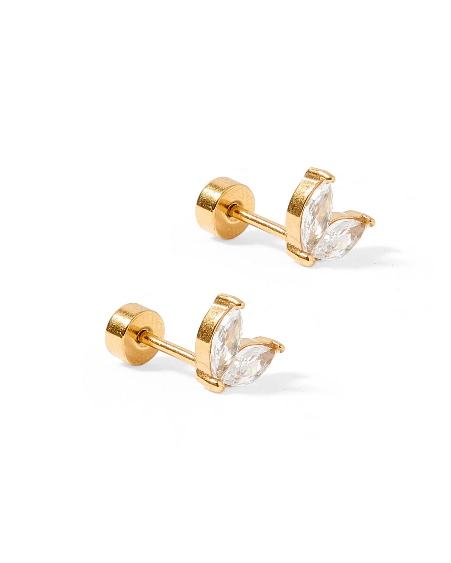 LINNY CO Gold Screwback Stud Earrings Nova