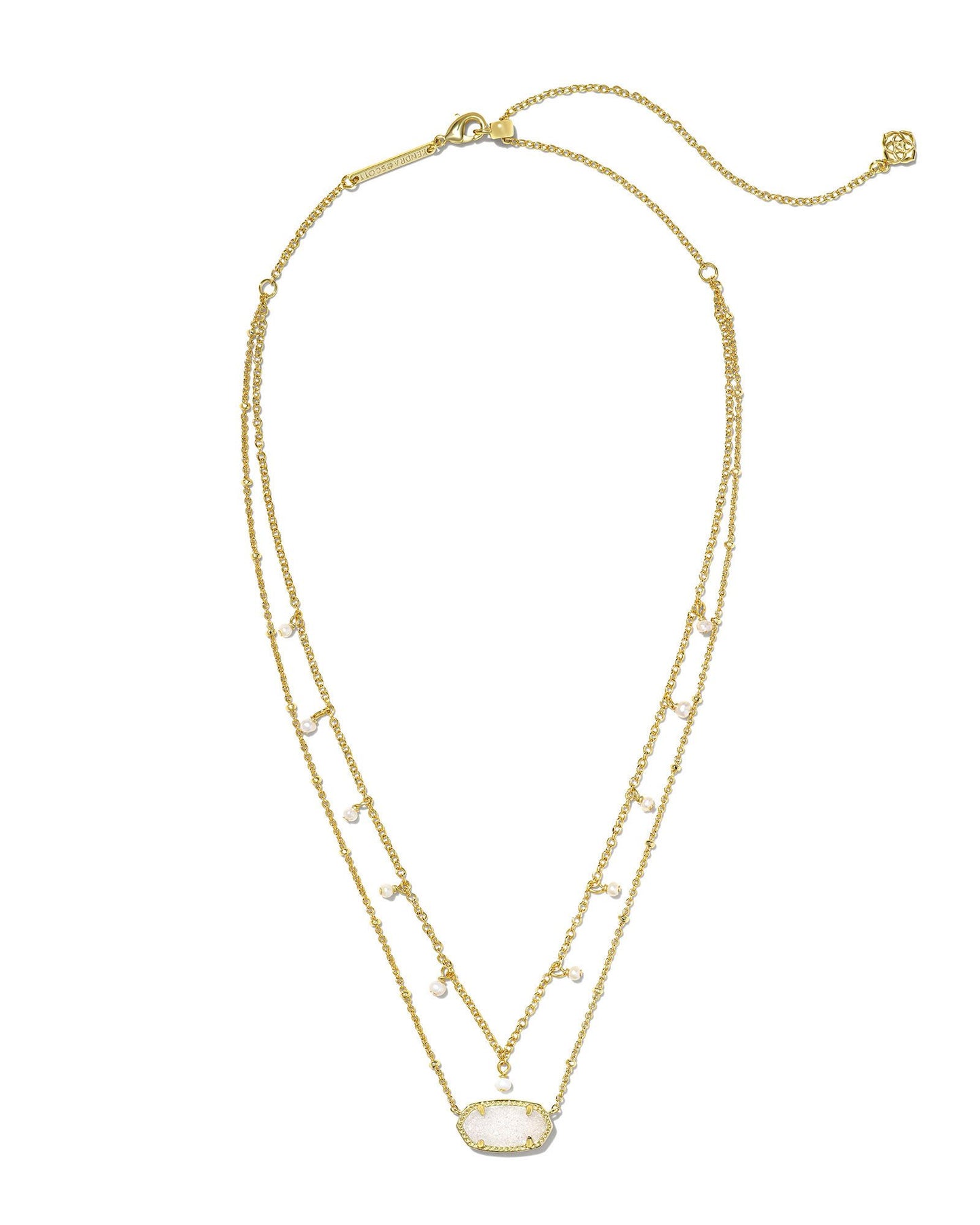 KENDRA SCOTT Elisa Gold Pearl Multi Strand Necklace