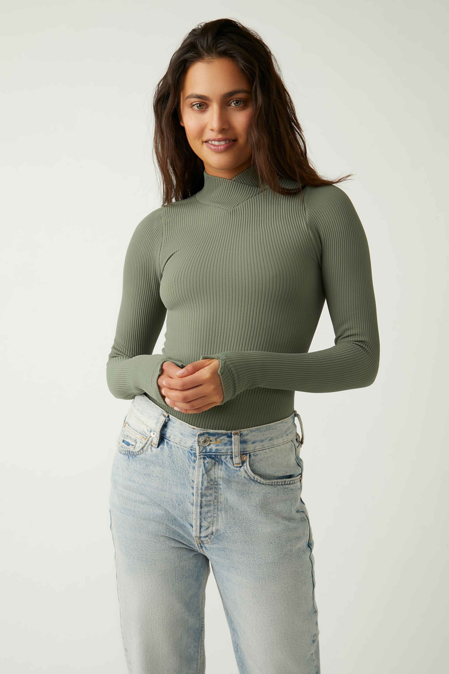 FREE PEOPLE XYZ Recycled Turtleneck Bodysuit