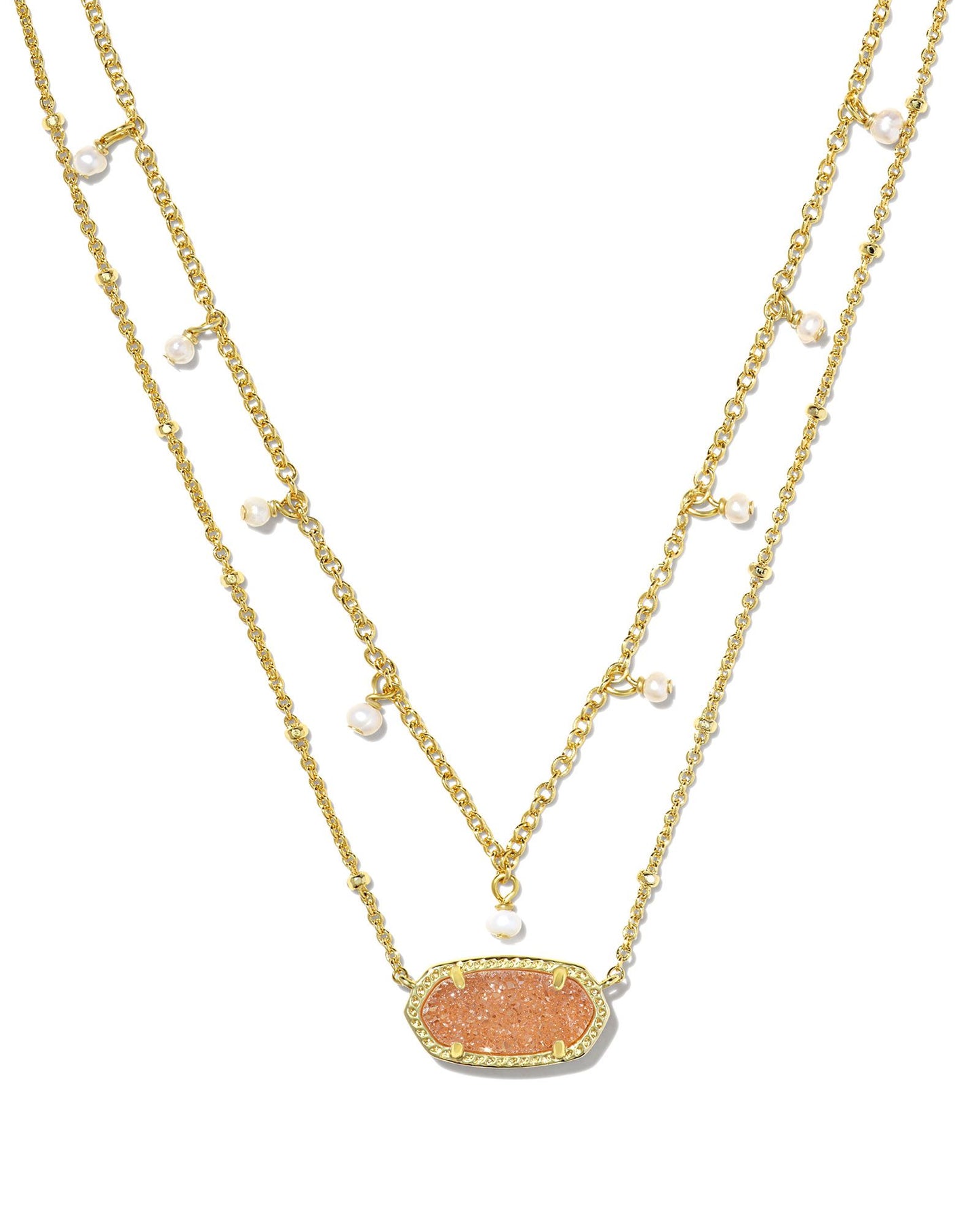 KENDRA SCOTT Elisa Gold Pearl Multi Strand Necklace