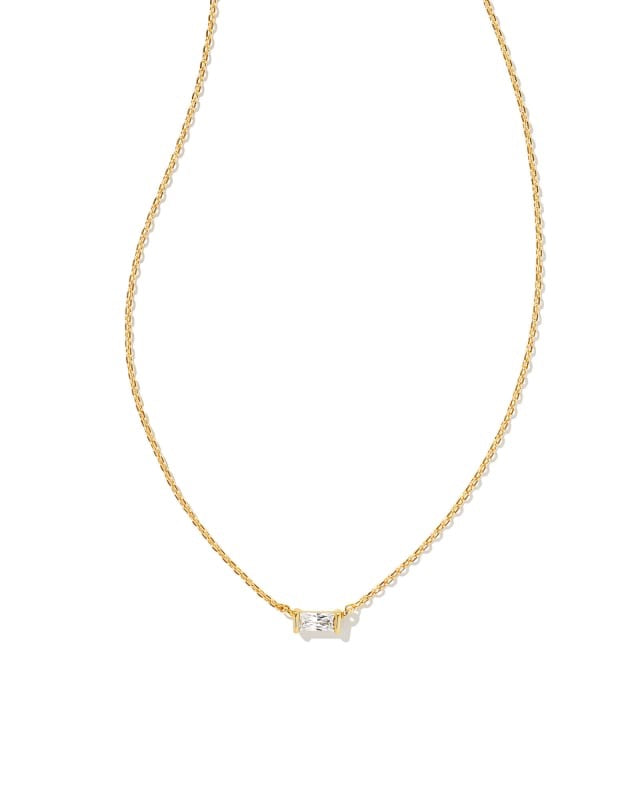 KENDRA SCOTT Collar con colgante de plata Juliette en cristal blanco