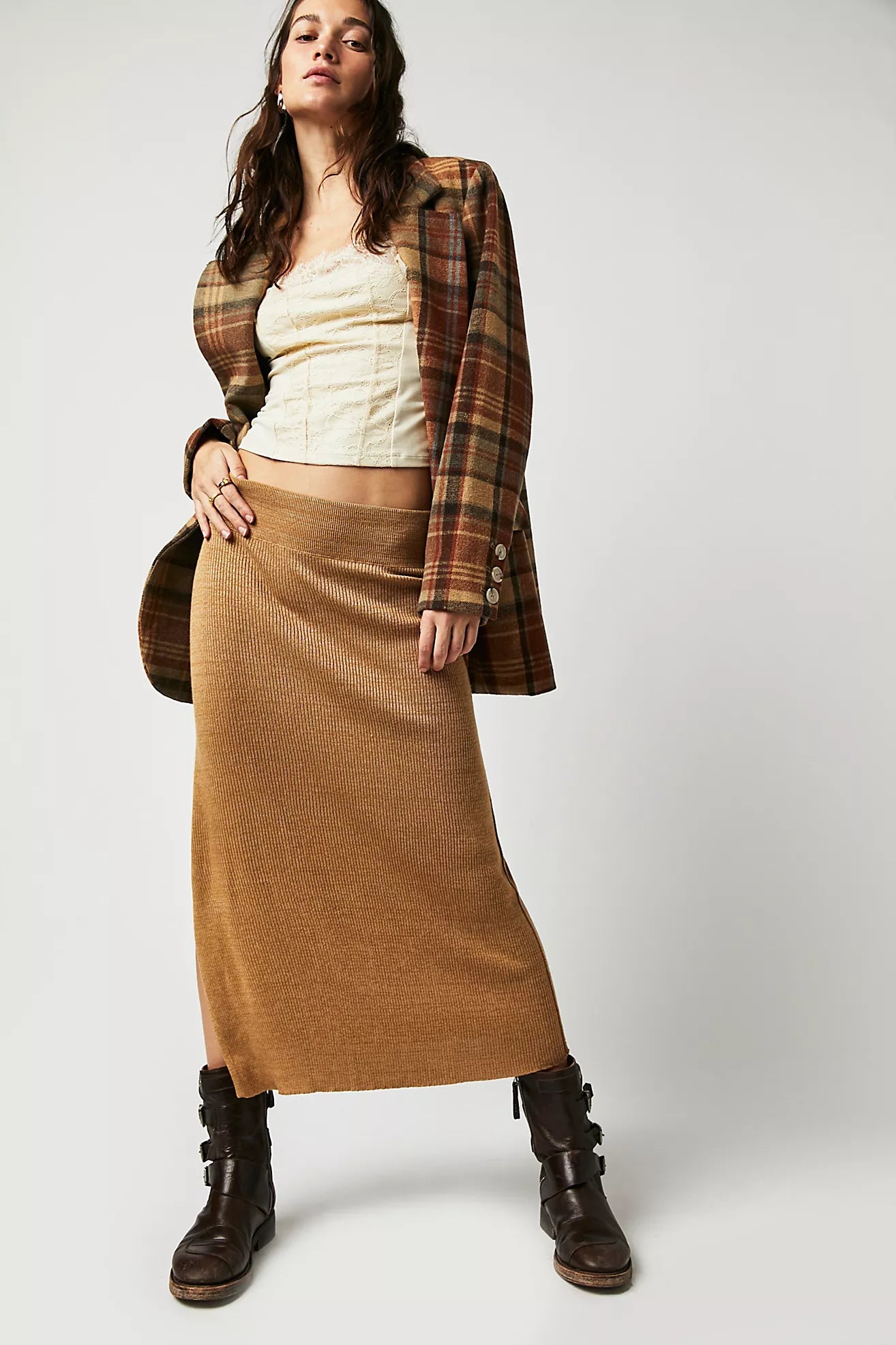 FREE PEOPLE Golden Hour Midi Skirt