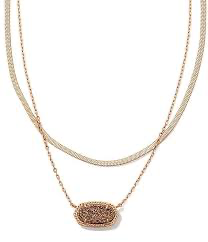 KENDRA SCOTT Elisa Herringbone Gold Multi Strand Necklace