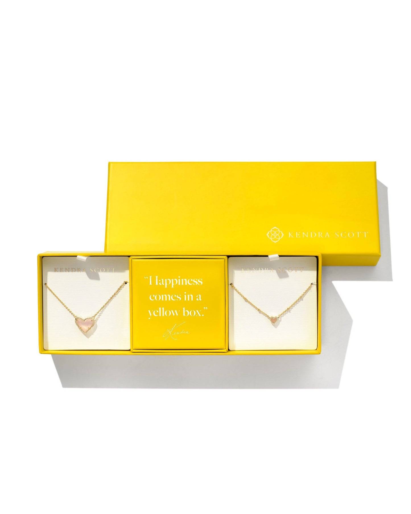 KENDRA SCOTT Gold Ari Heart Gift Set of 2 in Rose Quartz