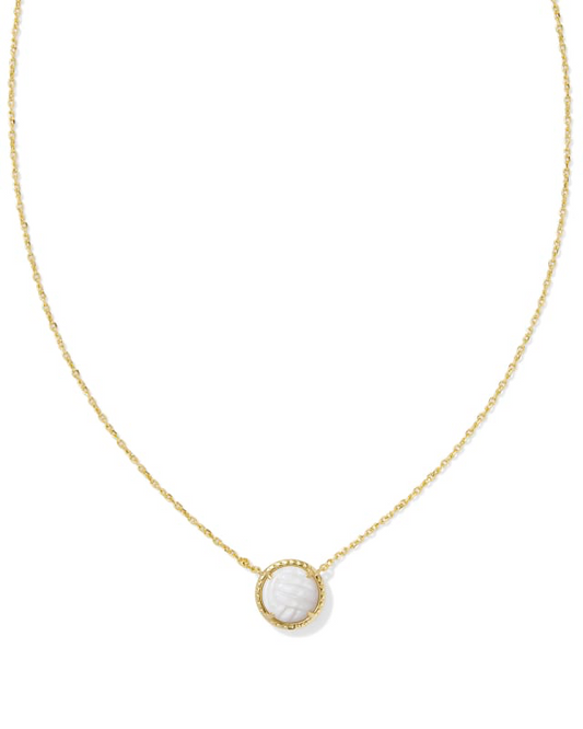 KENDRA SCOTT Volleyball Short Pendant Necklace in White Mother-of-Pearl