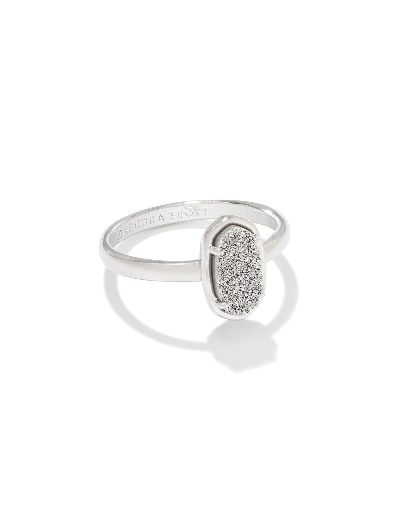 KENDRA SCOTT Grayson Silver Band Ring in Platinum Drusy