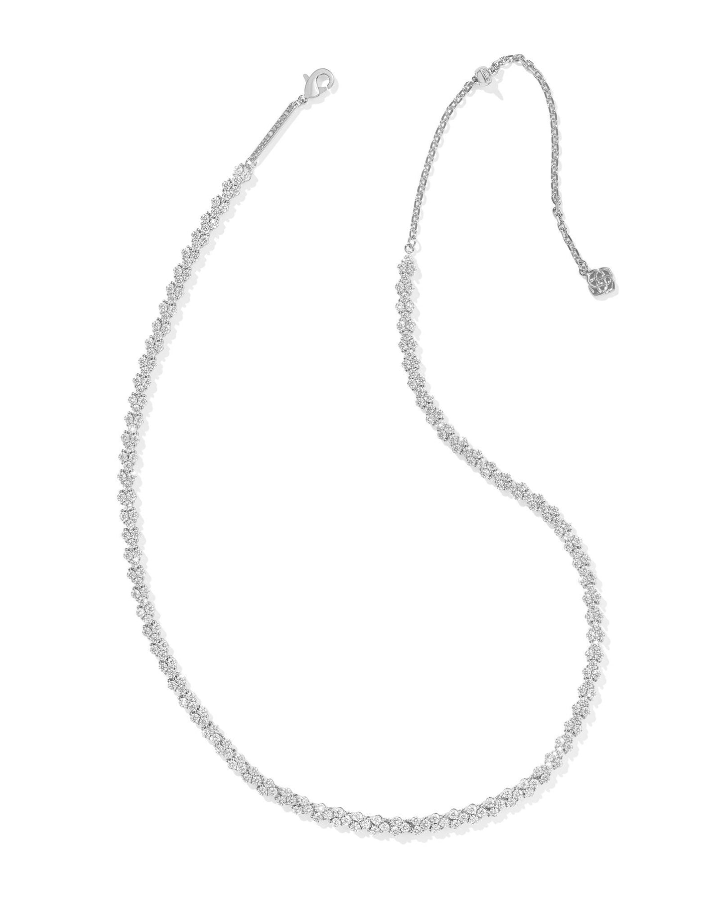 KENDRA SCOTT Emery Tennis Necklace in White Crystal