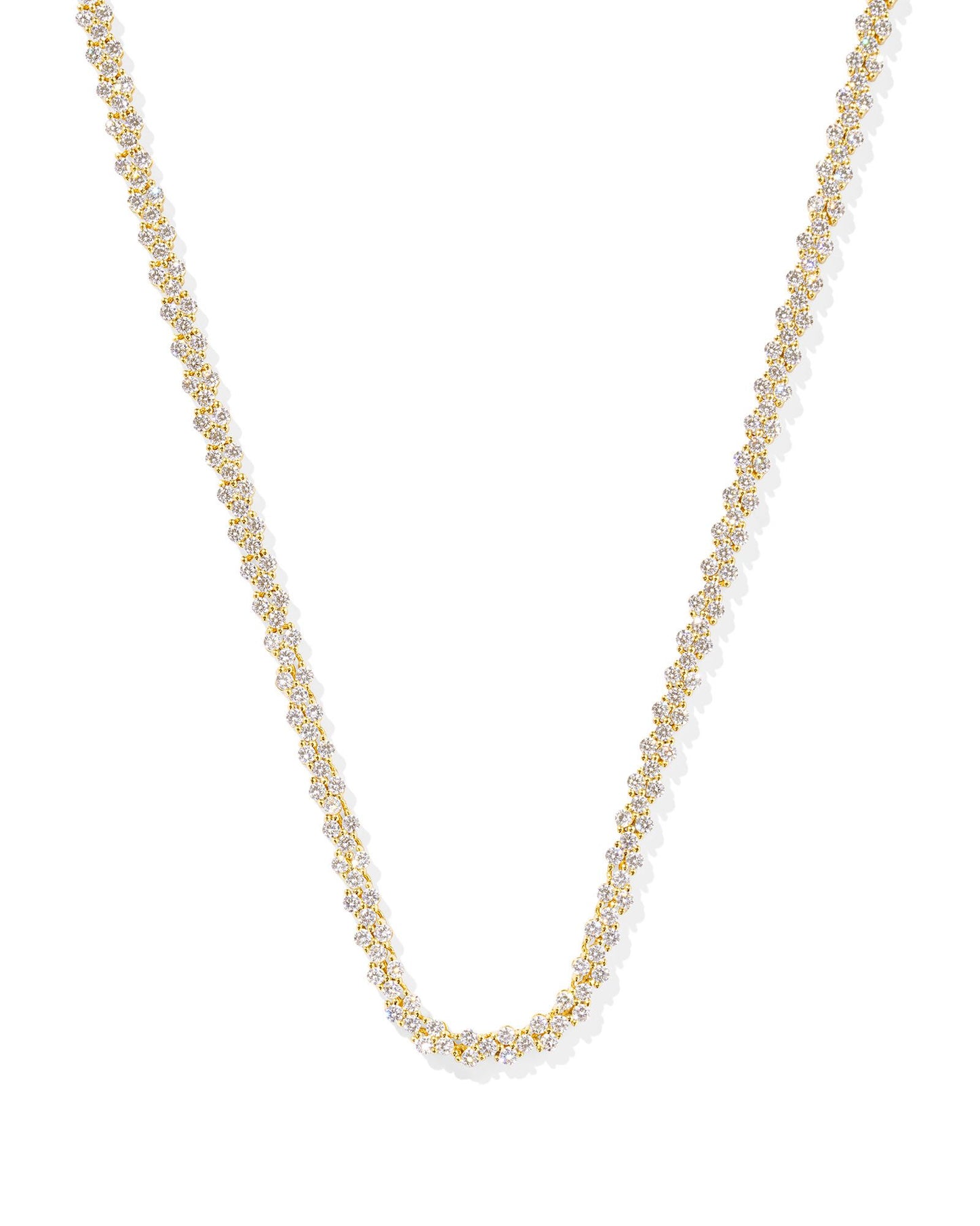 KENDRA SCOTT Emery Tennis Necklace in White Crystal