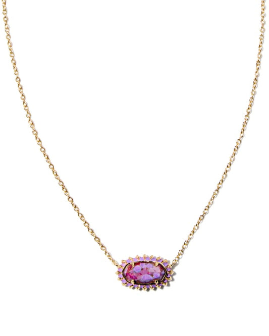 KENDRA SCOTT Elisa Gold Color Burst Frame Short Pendant Necklace