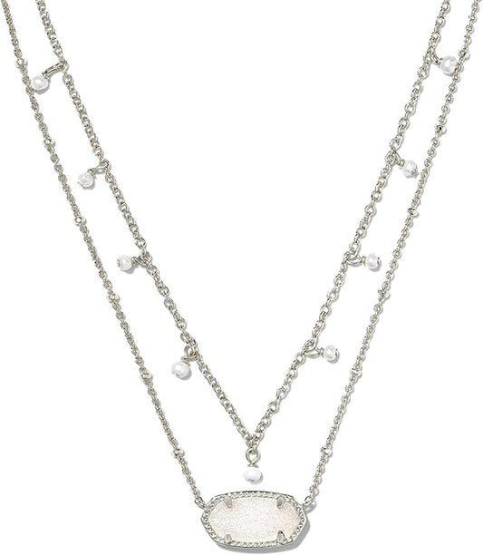 KENDRA SCOTT Elisa Silver Pearl Multi Strand Necklace