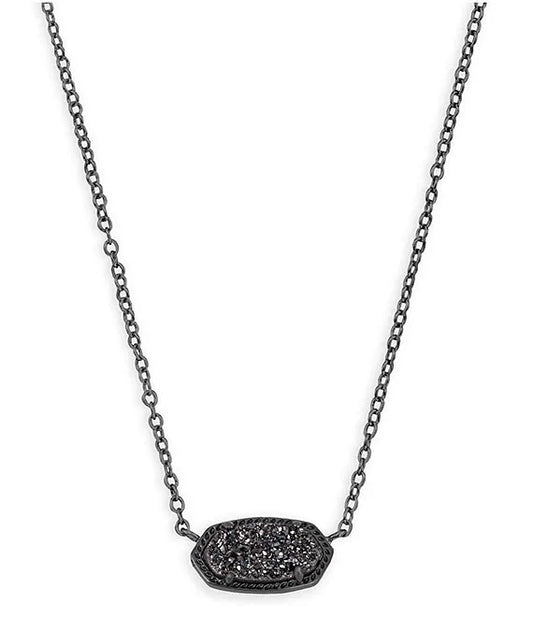 KENDRA SCOTT Elisa Gunmetal Pendant Necklace