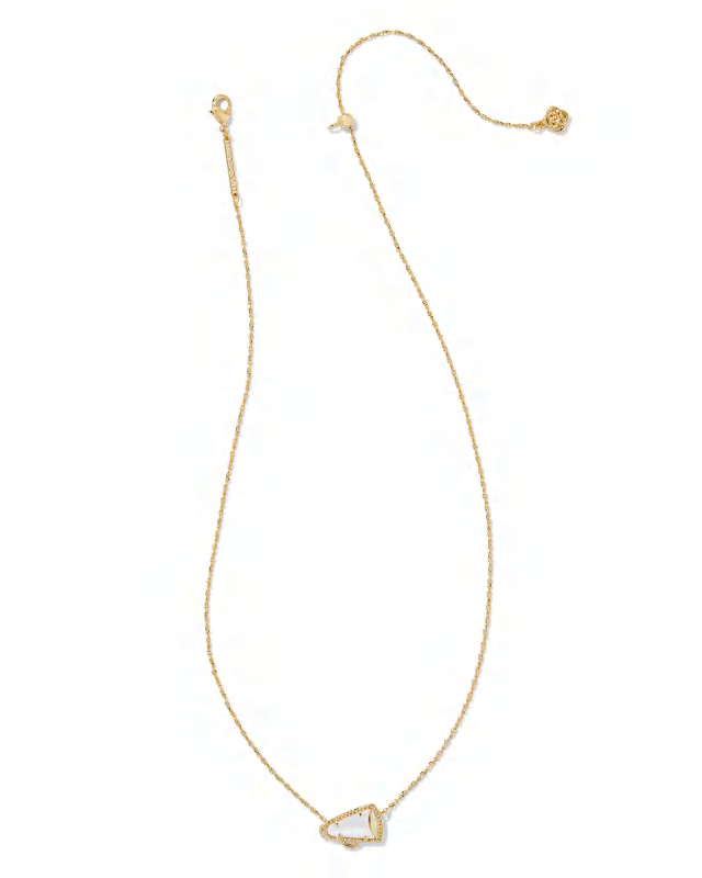 KENDRA SCOTT Cheer Short Pendant Necklace in White Mother-of-Pearl