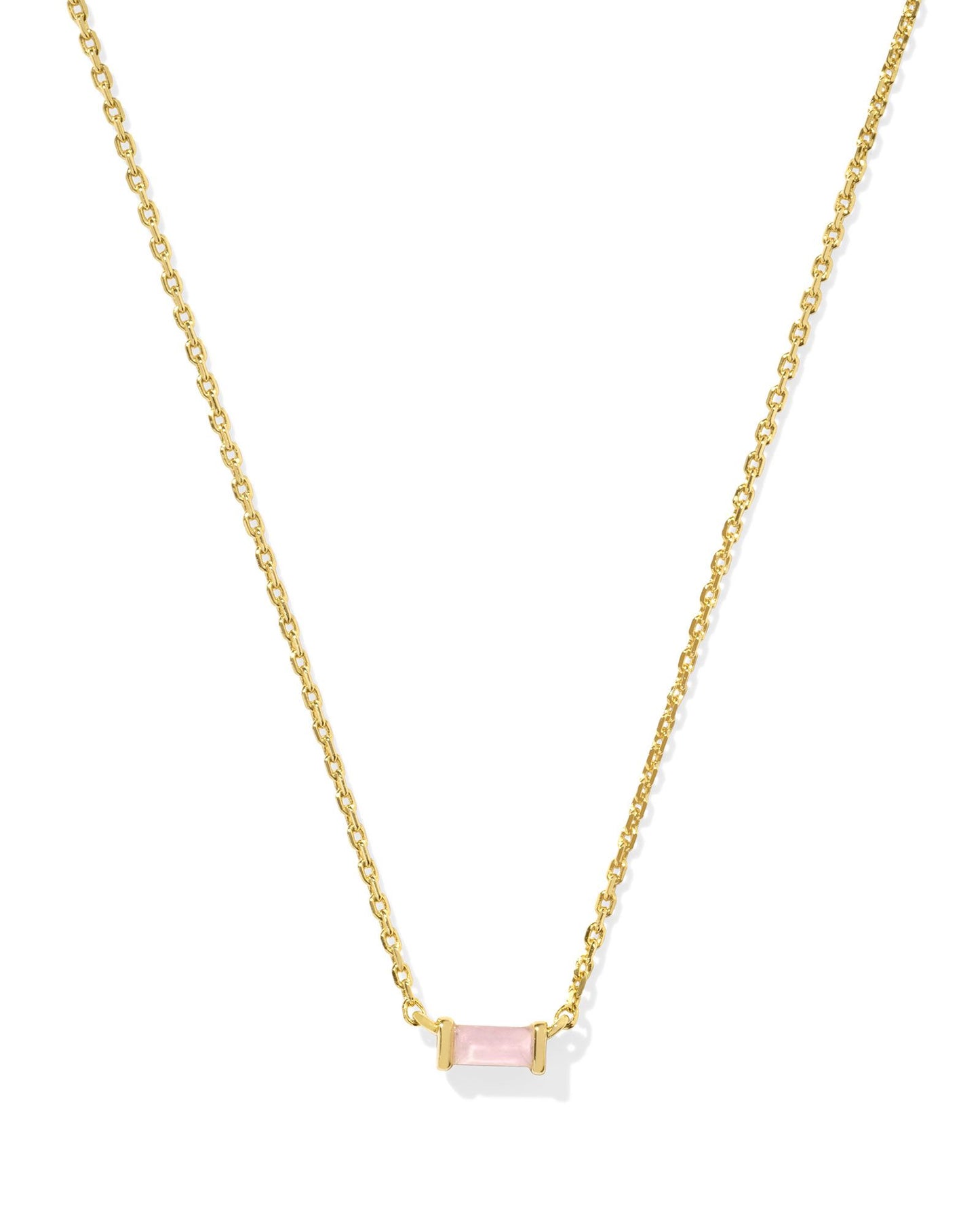 KENDRA SCOTT Juliette Gold Pendant Necklace in Rose Quartz