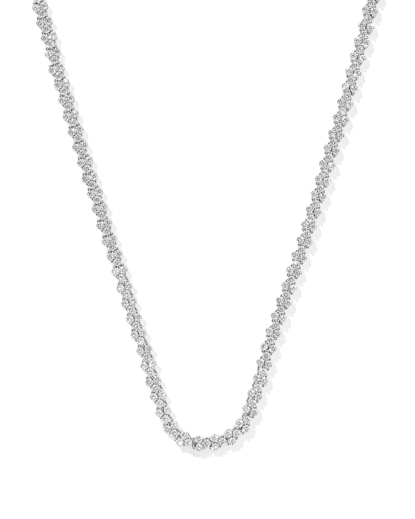 KENDRA SCOTT Emery Tennis Necklace in White Crystal