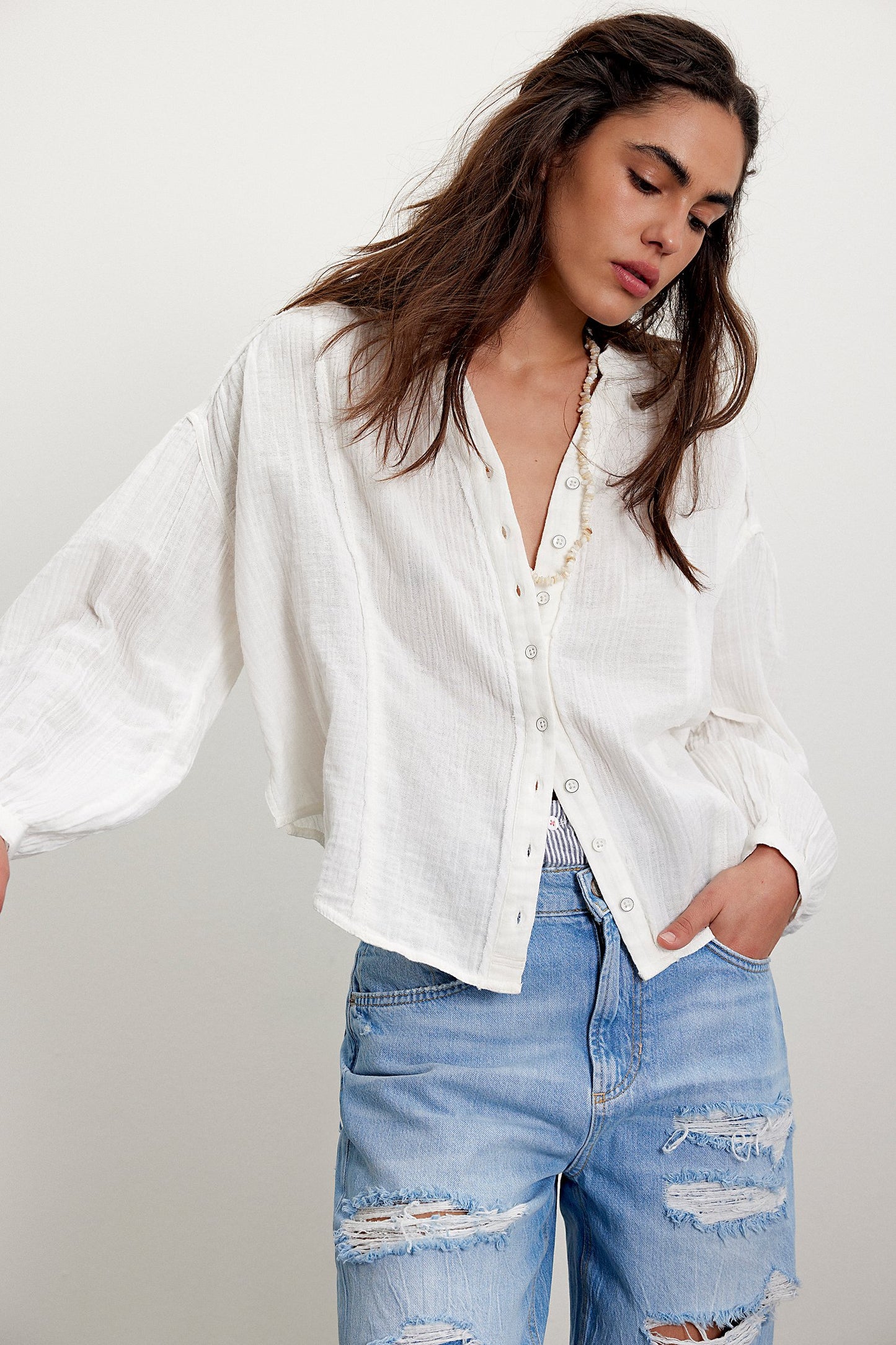 FREE PEOPLE We The Free Valley Double Cloth Shirt