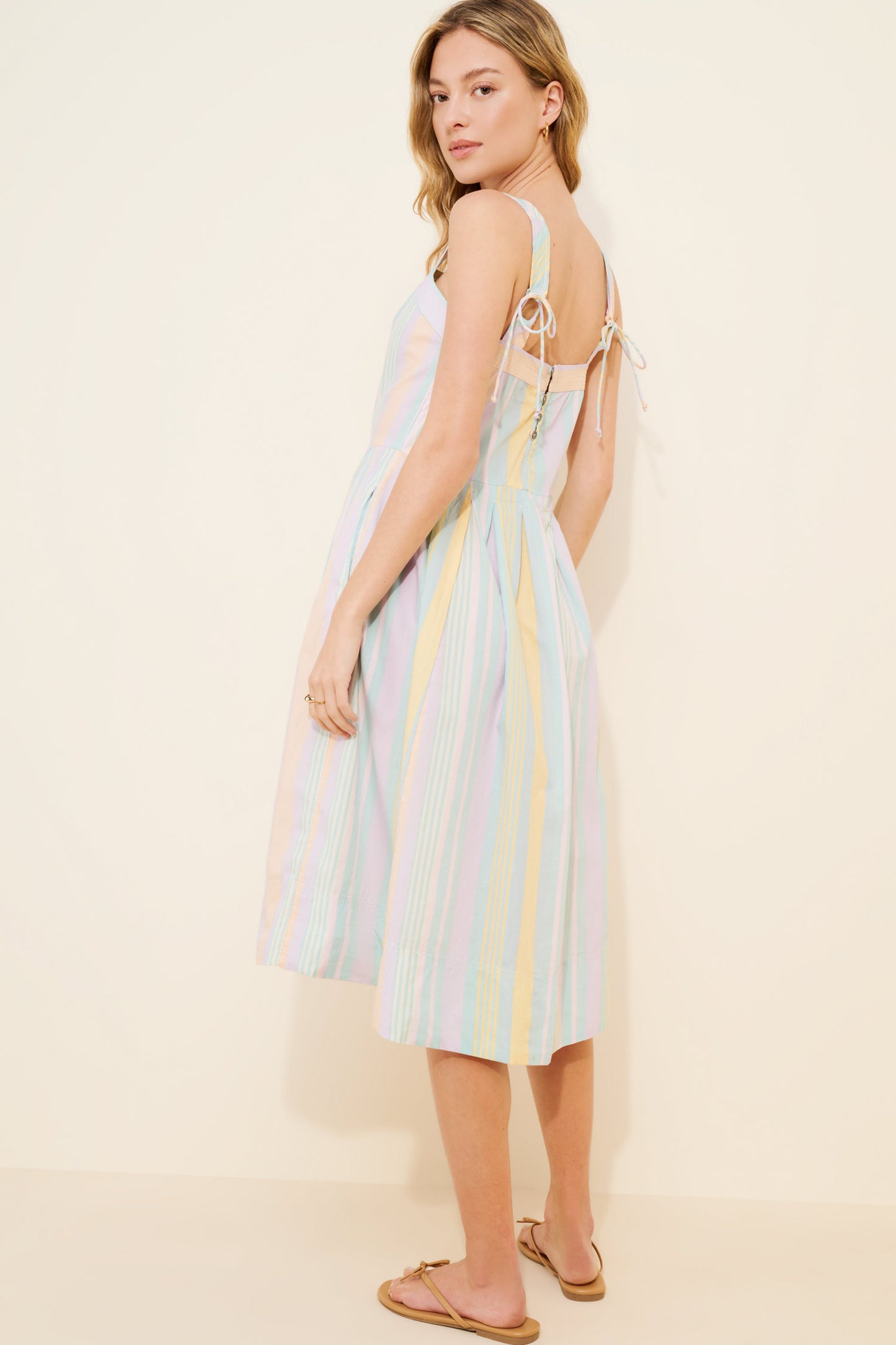 FREE PEOPLE Primavera Striped Midi Dress