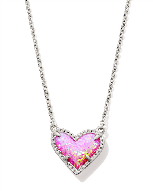 KENDRA SCOTT Ari Silver Heart Short Pendant Necklace