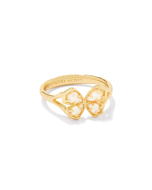 Anillo de cóctel dorado con mariposa Mae de KENDRA SCOTT en abulón dorado