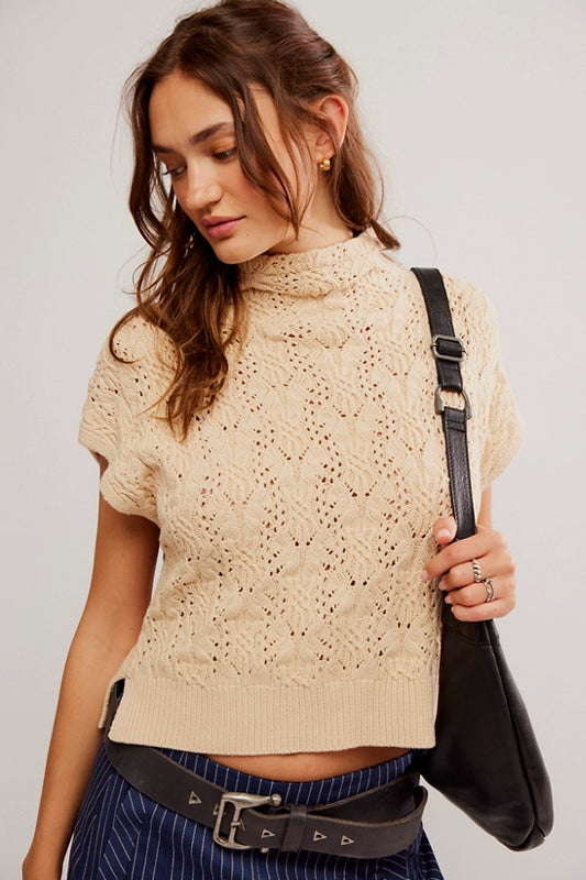 FREE PEOPLE Vickie Mock Neck Sweater