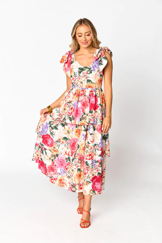 BUDDY LOVE DREW TIERED MIDI DRESS