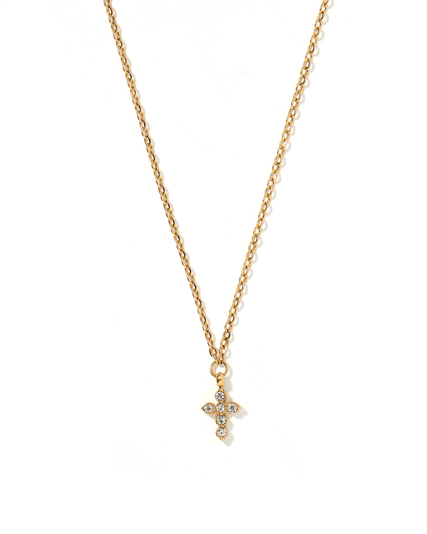 LINNY CO Gold Diamond Cross Necklace - Carly