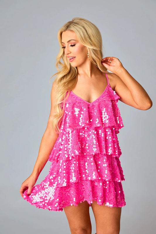 BUDDY LOVE Disco Tiered Sequin Mini Dress