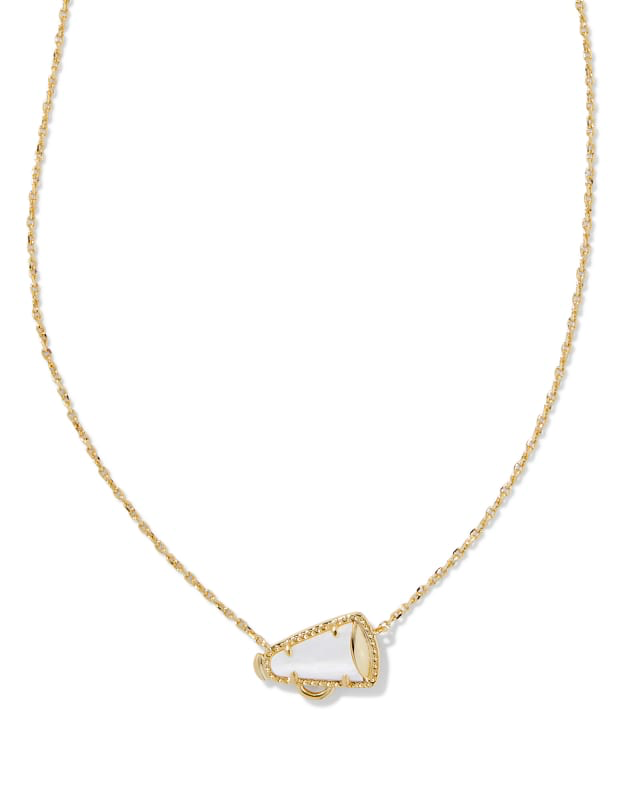 KENDRA SCOTT Cheer Short Pendant Necklace in White Mother-of-Pearl