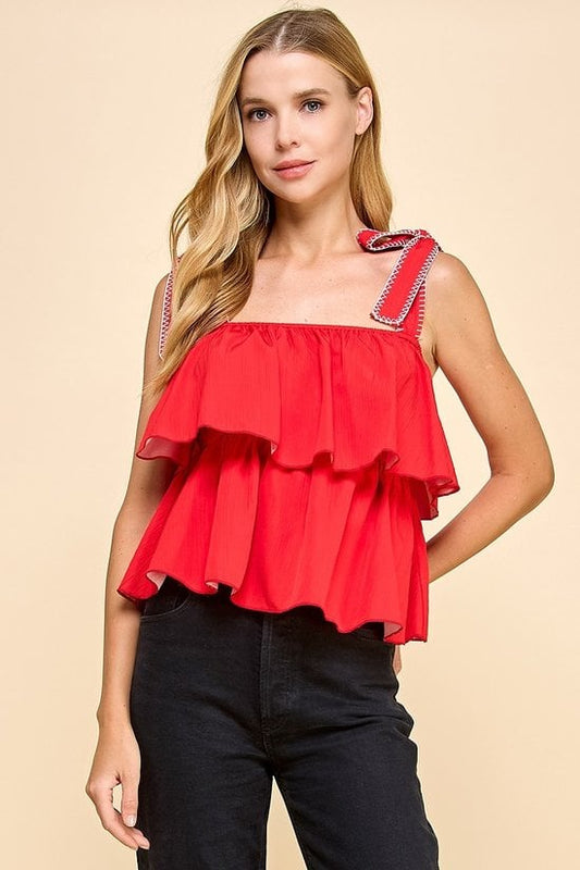 Ruffle Tie Top