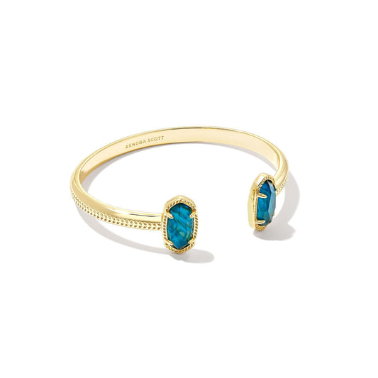 KENDRA SCOTT Gold Elton Cuff Bracelet In Teal Abalone