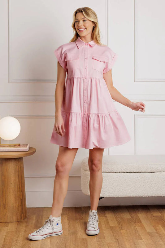 COMMON GROUND TWILL MINI DRESS