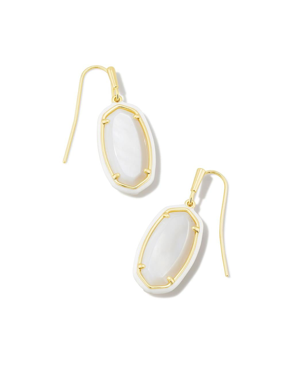 KENDRA SCOTT Dani Gold Enamel Framed Drop Earrings