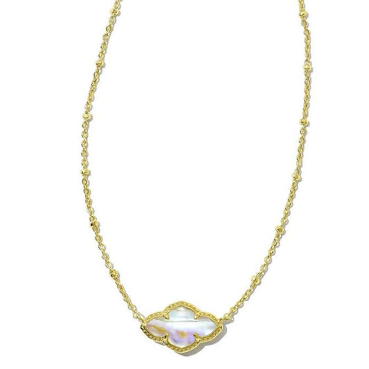 KENDRA SCOTT Abbie Pendant Necklace in Iridescent Abalone