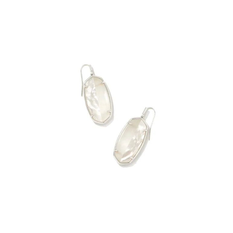 Pendientes colgantes de plata con intarsia Elle de KENDRA SCOTT en intarsia blanca 