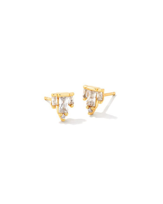 KENDRA SCOTT Pendientes Juliette en cristal blanco 