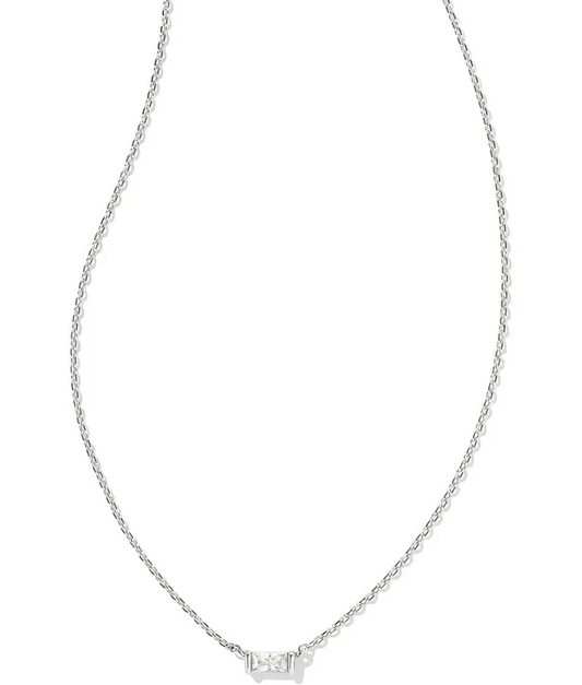 KENDRA SCOTT Collar con colgante de plata Juliette en cristal blanco