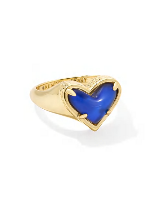 KENDRA SCOTT Framed Ari Heart Gold Band Ring