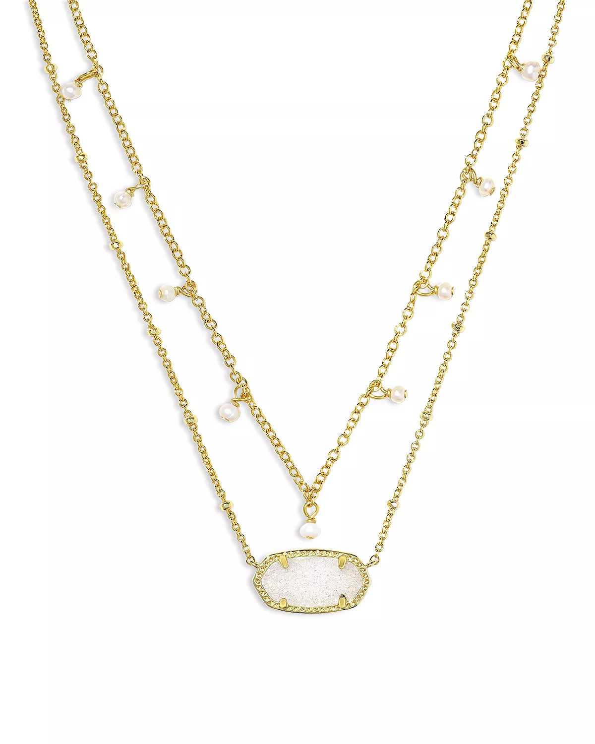 KENDRA SCOTT Elisa Gold Pearl Multi Strand Necklace