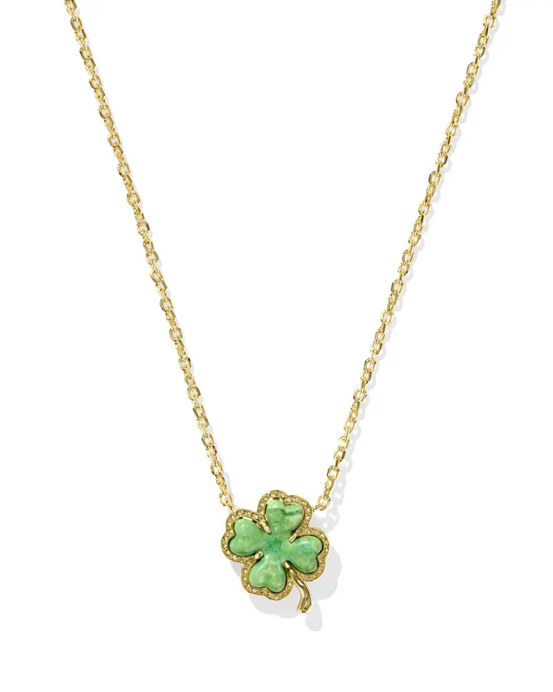 KENDRA SCOTT Clover Gold Short Pendant Necklace