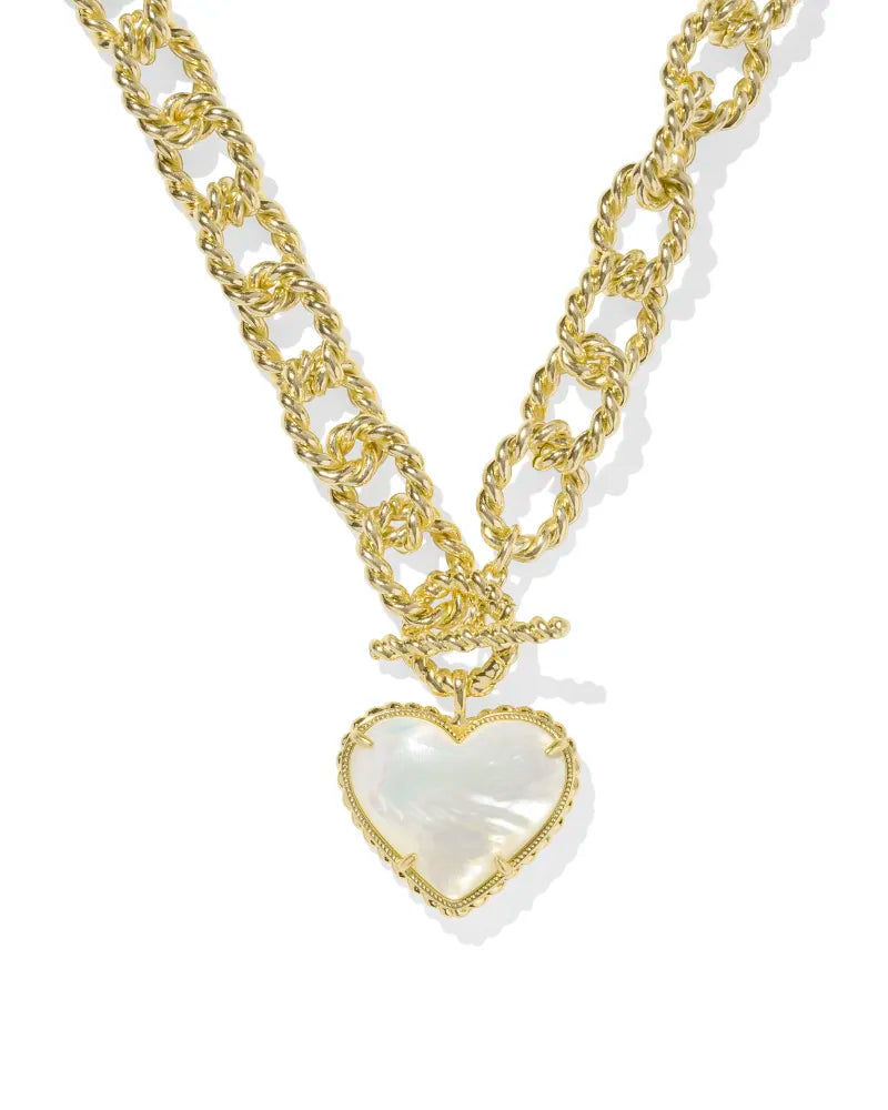 KENDRA SCOTT Haisley Heart Gold Statement Necklace