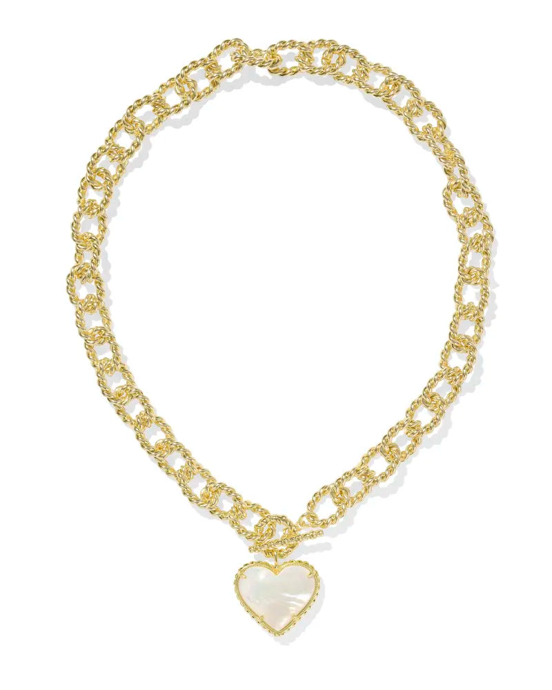 KENDRA SCOTT Haisley Heart Gold Statement Necklace