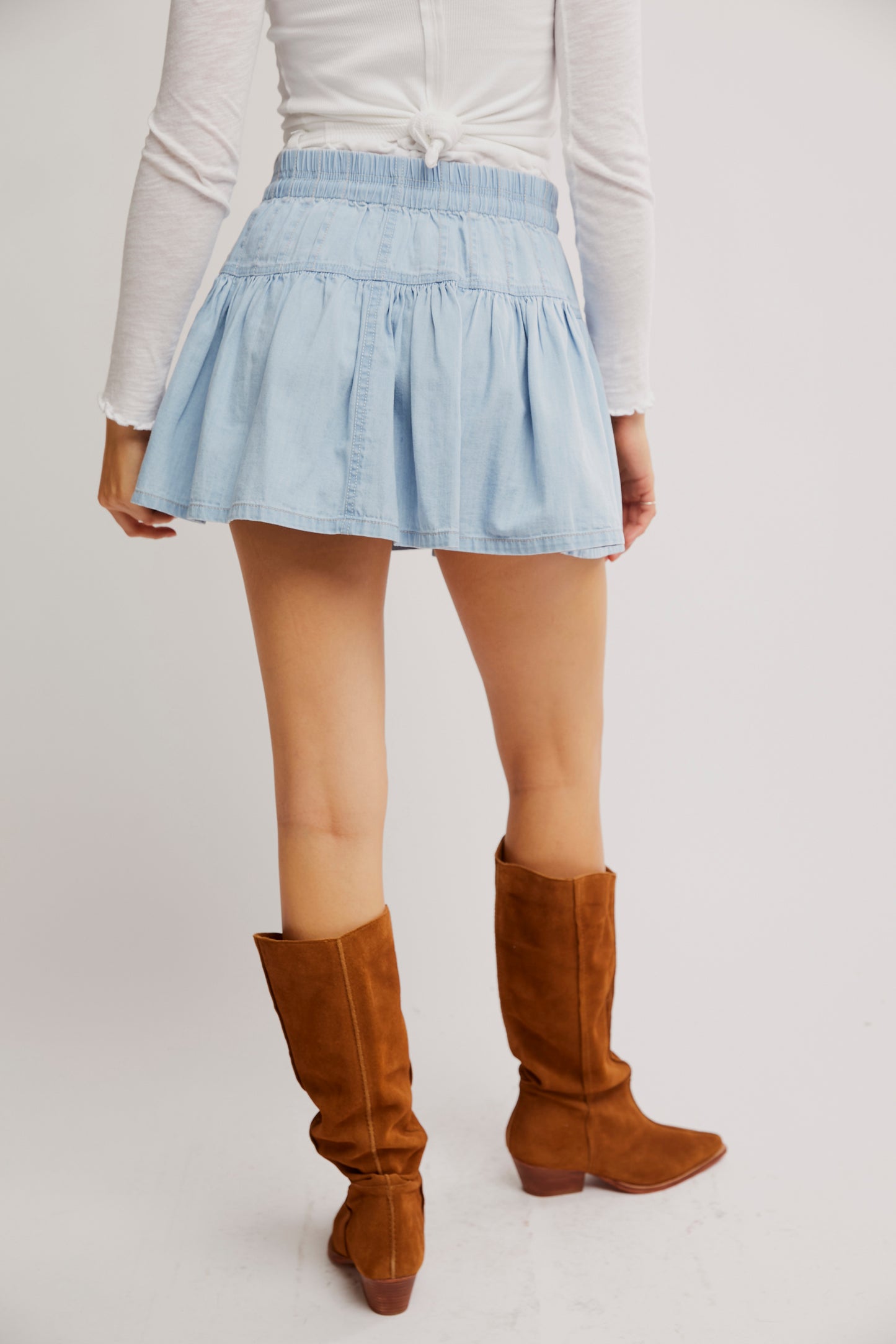 FREE PEOPLE Roselle Denim Mini Skirt