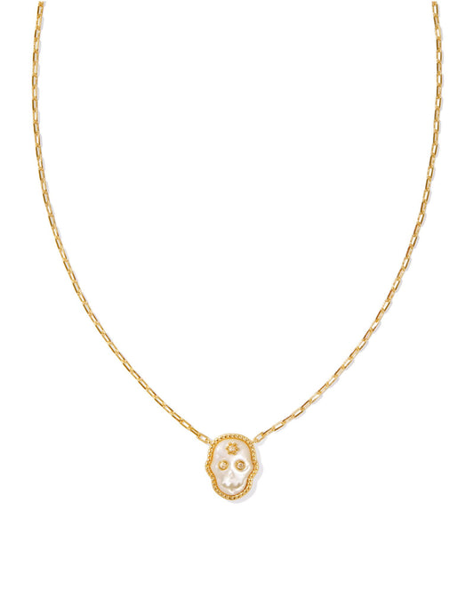 KENDRA SCOTT Skeleton Short Pendant Necklace in Ivory Mother of Pearl