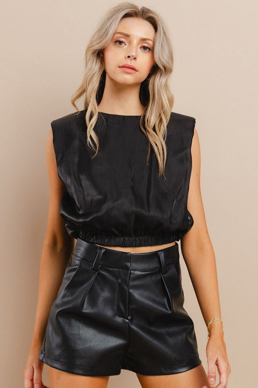 TCEC Metallic Cropped Top