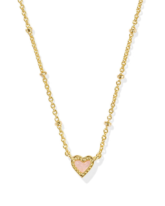 KENDRA SCOTT Mini Ari Heart Gold Satellite Short Pendant Necklace