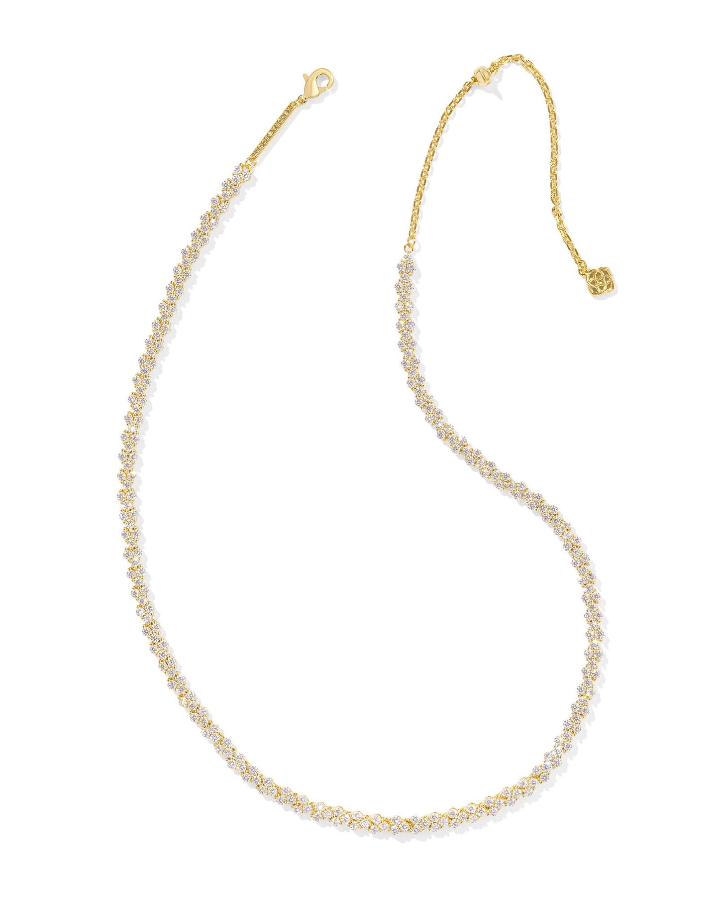 KENDRA SCOTT Emery Tennis Necklace in White Crystal