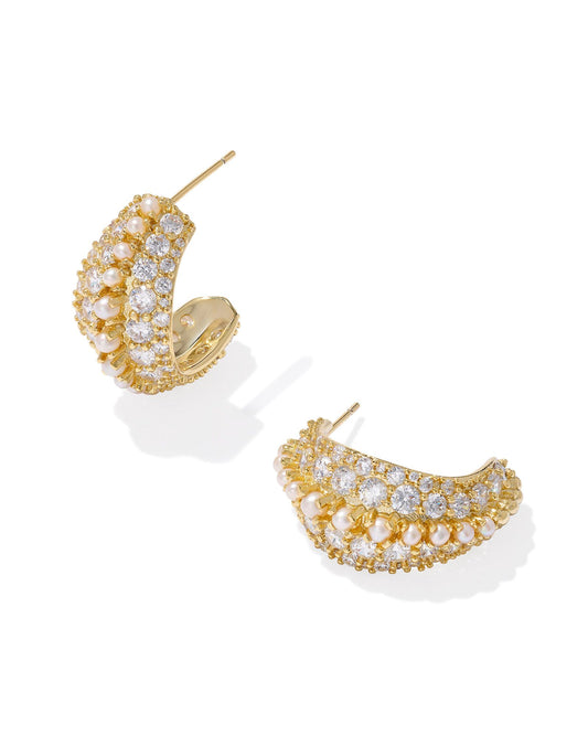 KENDRA SCOTT Krista Hoop Earrings in White Mix