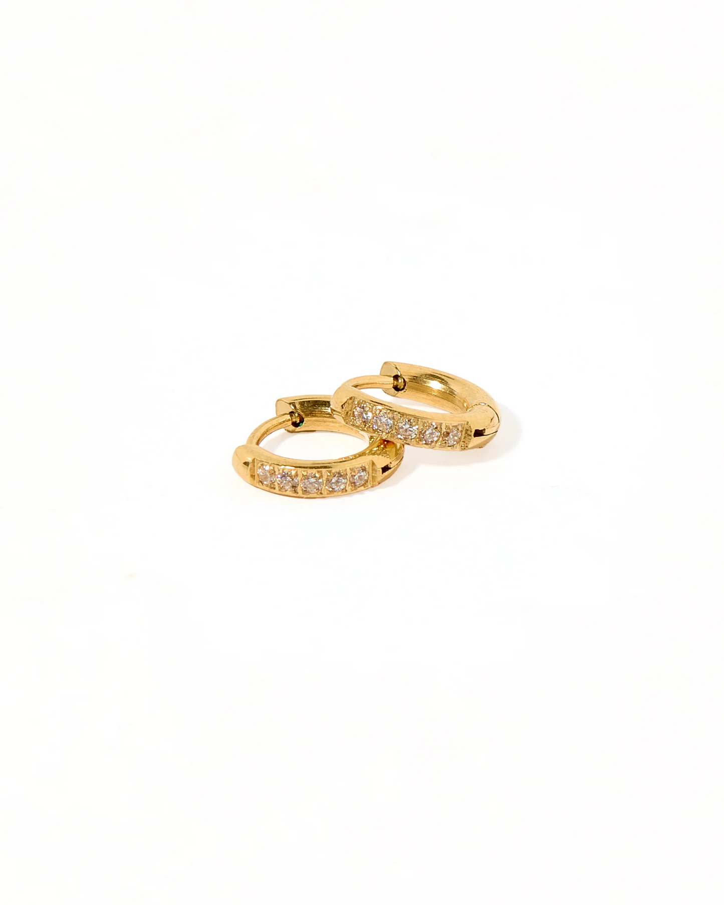 LINNY CO Gold CZ Huggie Hoop Earrings 8mm Scarlett