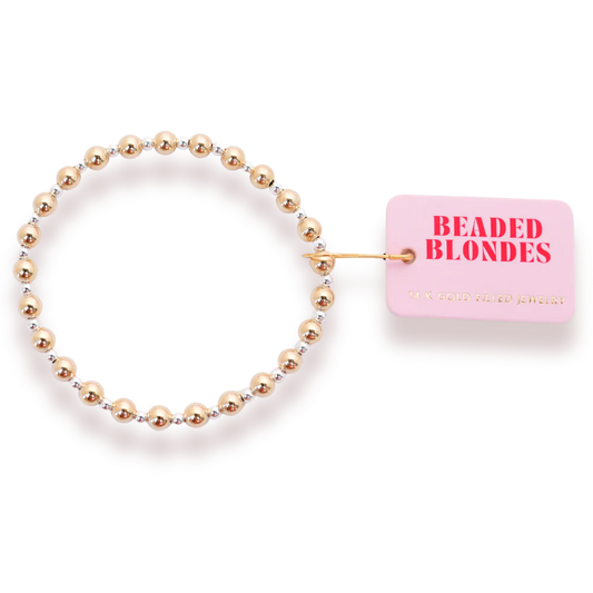 BEADED BLONDES Gold with Silver Katy Bracelet