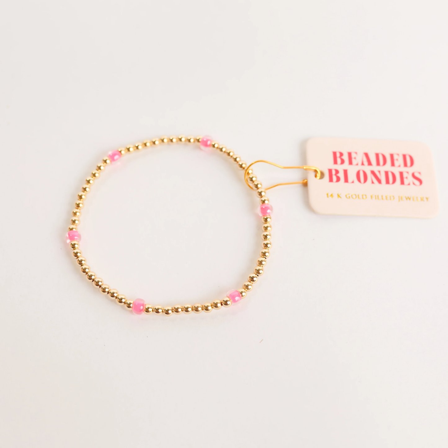 BEADED BLONDES Hot Pink Poppi Bracelet